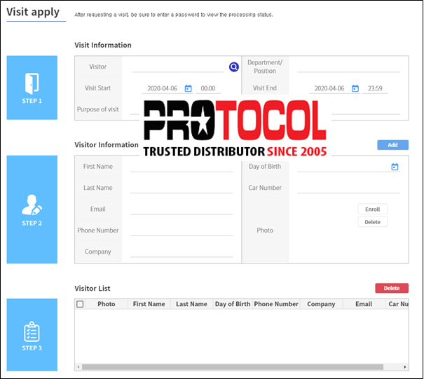 UBio Alpeta visitor form 3 min